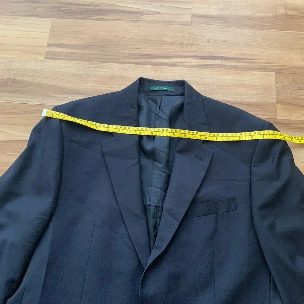 Lauren Ralph Lauren Wool 2 Button Blazer Sport Coat Jacket 42 L Midnight Blue